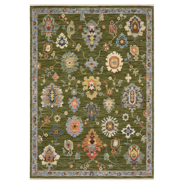 Oriental Weavers Area Rugs Lucca Area Rugs 2863e Oushak Green Wool-Nylon Blend In 8 Sizes