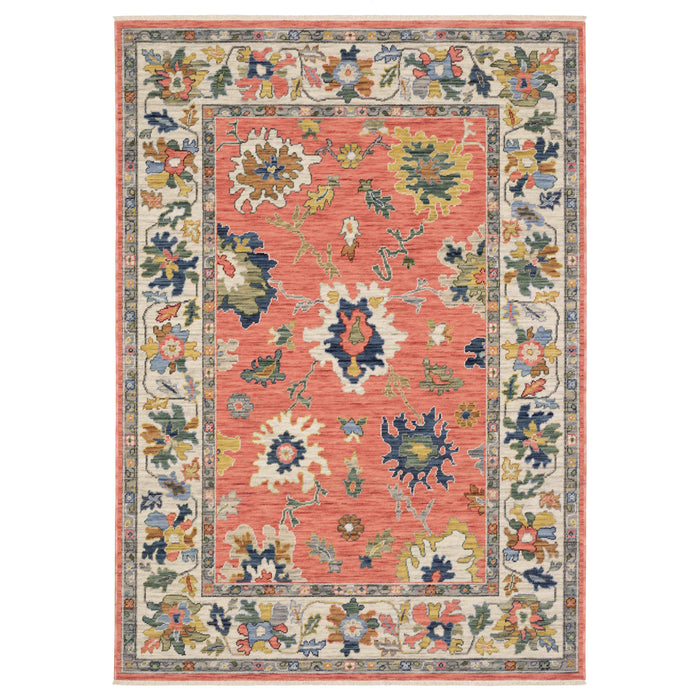 Oriental Weavers Area Rugs Lucca Area Rugs 2889b Oushak Rose Wool-Nylon Blend In 8 Sizes