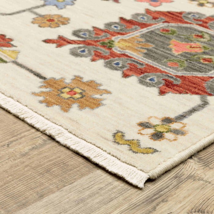 Oriental Weavers Area Rugs Lucca Area Rugs 8111w Oushak Ivory Wool-Nylon Blend In 8 Sizes