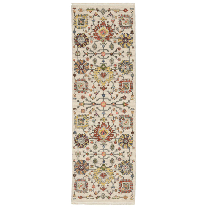 Oriental Weavers Area Rugs Lucca Area Rugs 8111w Oushak Ivory Wool-Nylon Blend In 8 Sizes