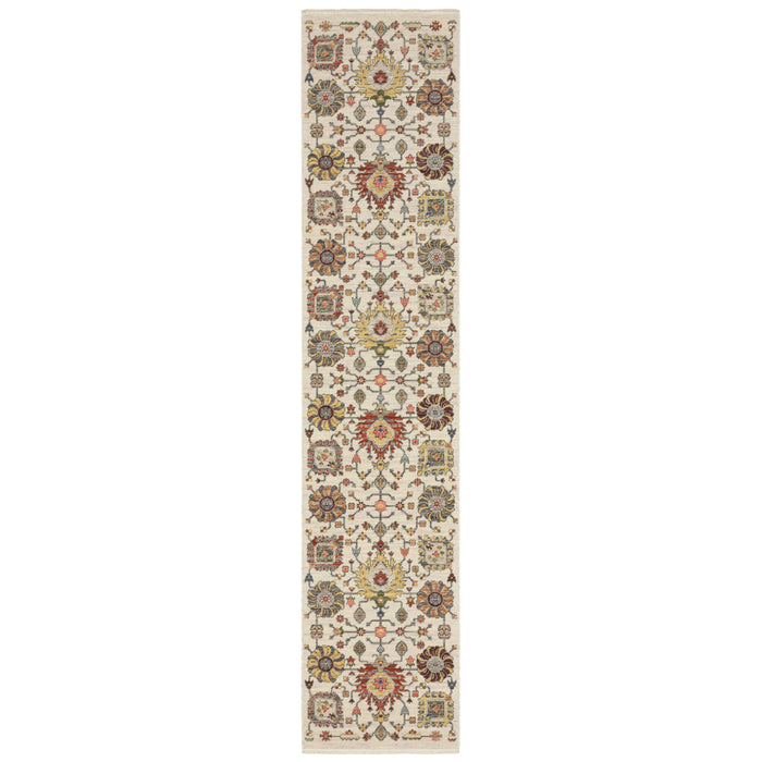 Oriental Weavers Area Rugs Lucca Area Rugs 8111w Oushak Ivory Wool-Nylon Blend In 8 Sizes