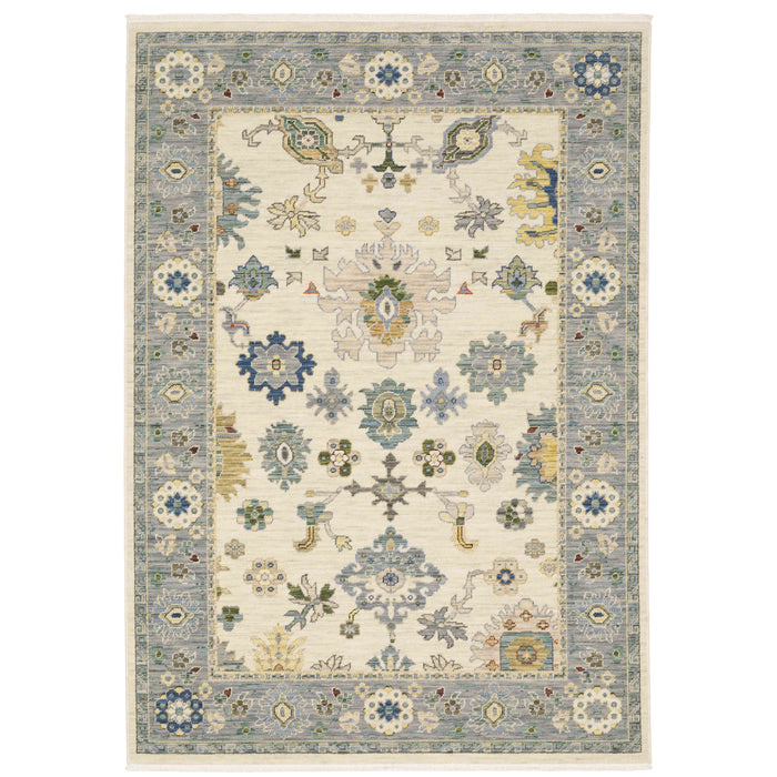 Oriental Weavers Area Rugs Lucca Area Rugs 846h Oushak Ivory Wool-Nylon Blend In 8 Sizes