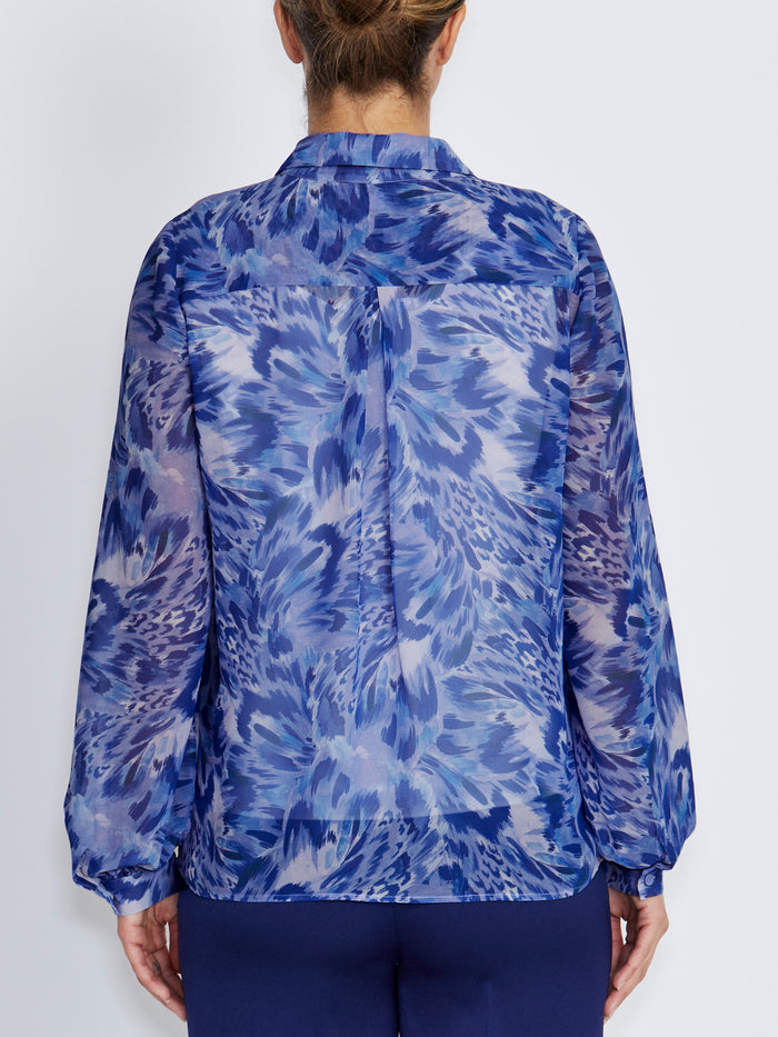 Lucy Periwinkle Abstract Print Blouse