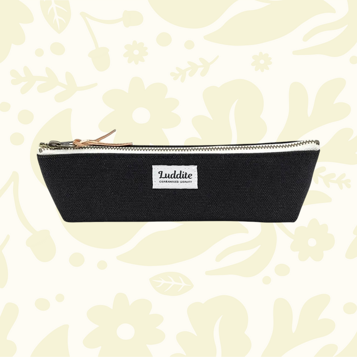 Forager Provisions LTD Luddite black boat pen case made from durable Kurashiki canvas and Okayama denim