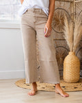 Mae Wide Leg Cropped Jeans - Ash Mocha Zenana