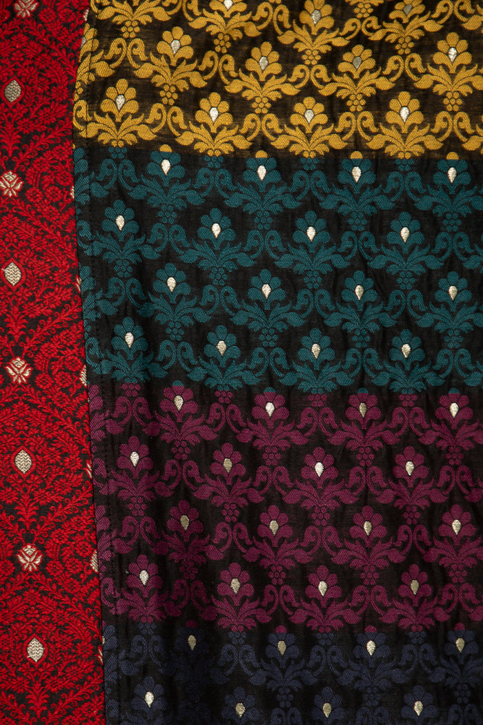 Maliha Silk Patchwork Multicolor Dress