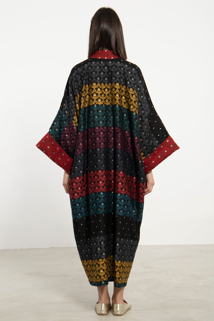 Maliha Silk Patchwork Multicolor Dress