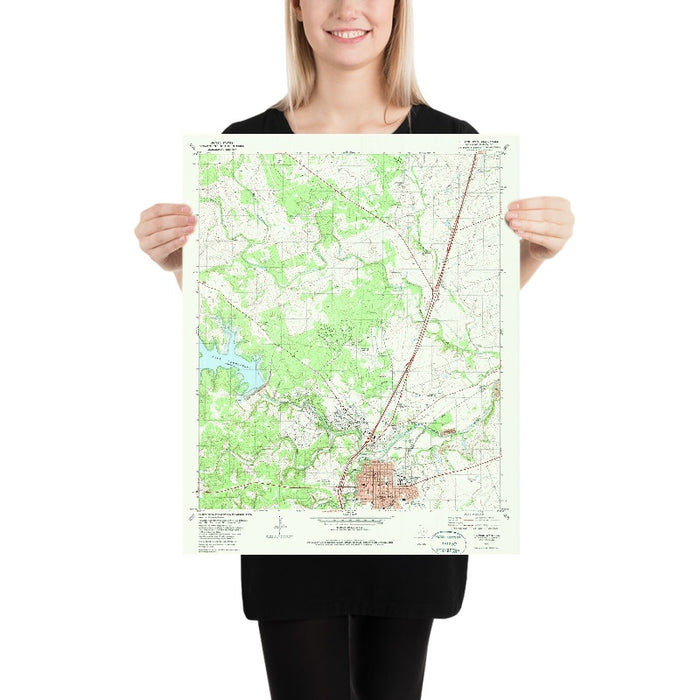 Map of Georgetown, Texas by USGS, 1982 – Lake Georgetown & Salado Creek
