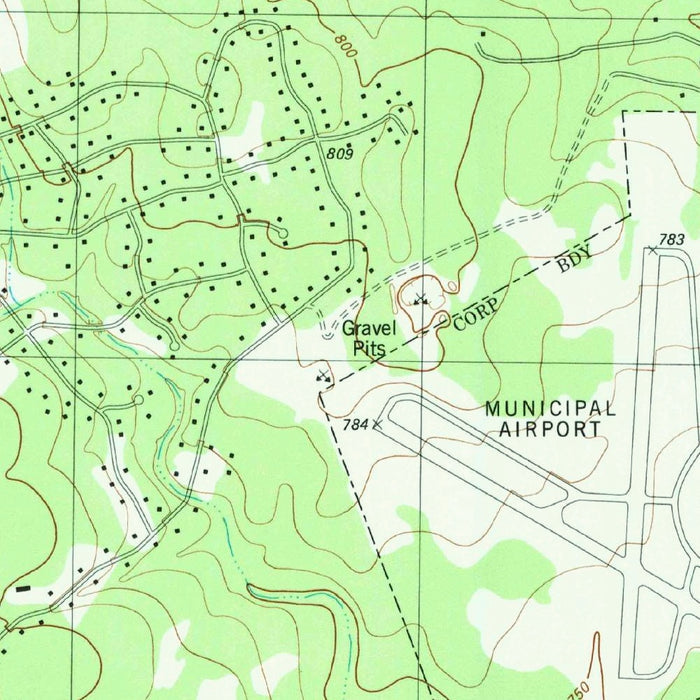 Map of Georgetown, Texas by USGS, 1982 – Lake Georgetown & Salado Creek