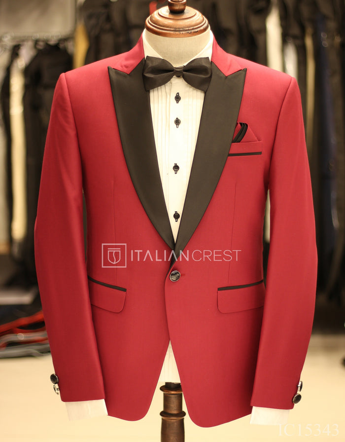 Maroon 2-Piece Tuxedo Suit
