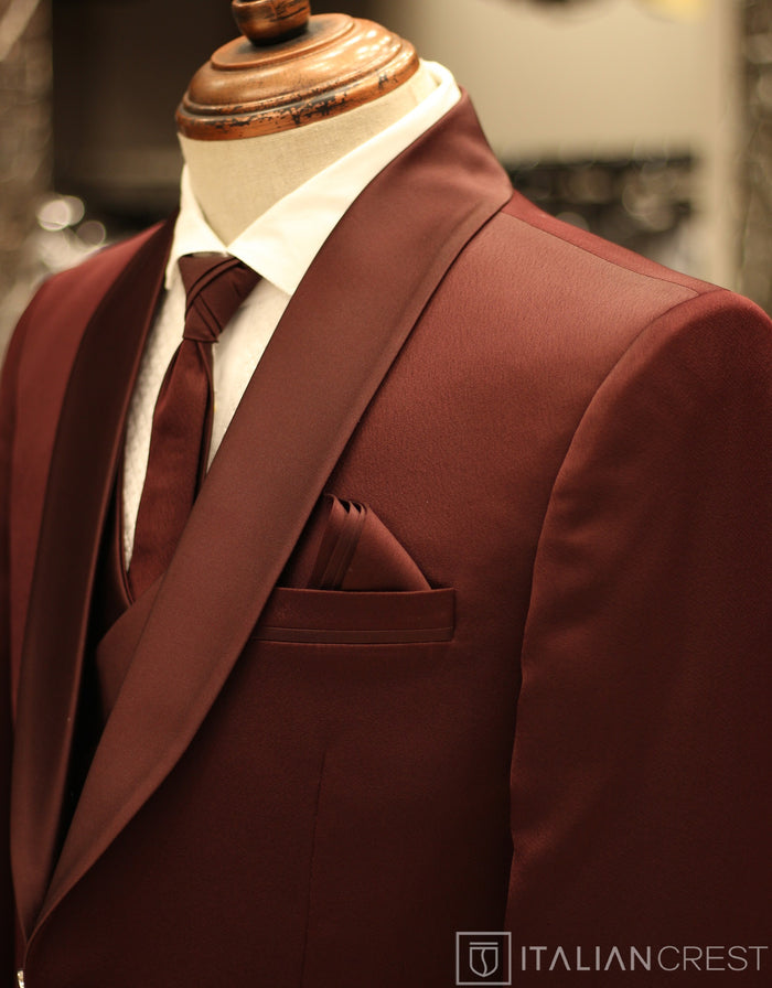 Maroon 5pc Wedding Suit