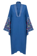 Mayss Linen Royal Blue Kaftan