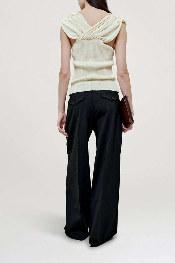 Meeka Cowl Neck Tank - Vanilla