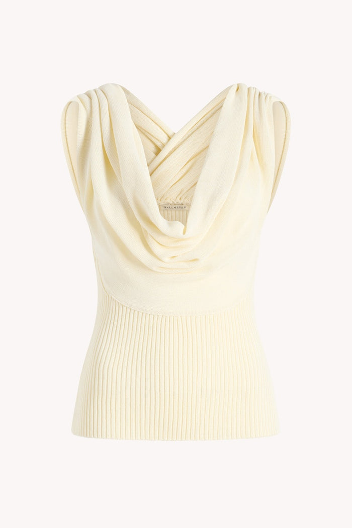 Meeka Cowl Neck Tank - Vanilla