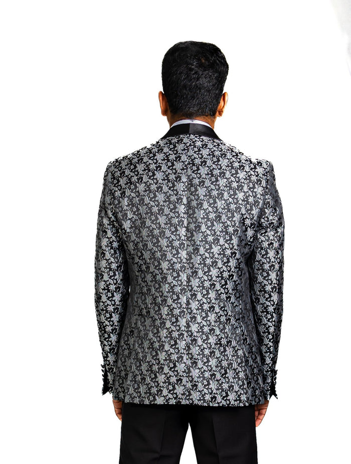 Men's Dress Party Black White Suit Jacket Slim One Button Stylish Blazer XX-1018 - SimonVon Shop