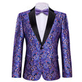 Men's Dress Party Hyacinth Floral Suit Jacket Slim One Button Stylish Blazer XX-0017 - SimonVon Shop