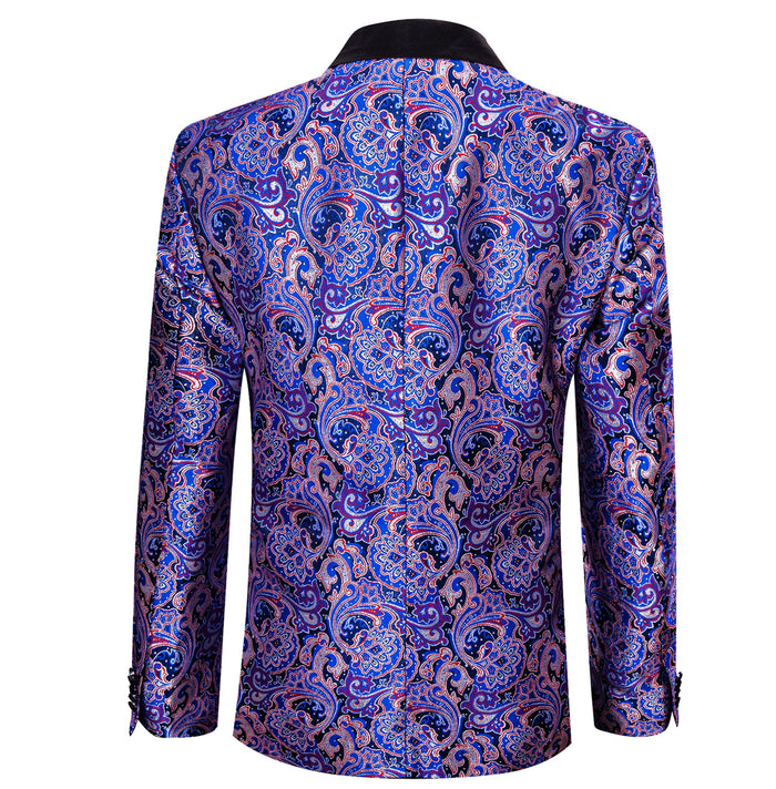 Men's Dress Party Hyacinth Floral Suit Jacket Slim One Button Stylish Blazer XX-0017 - SimonVon Shop