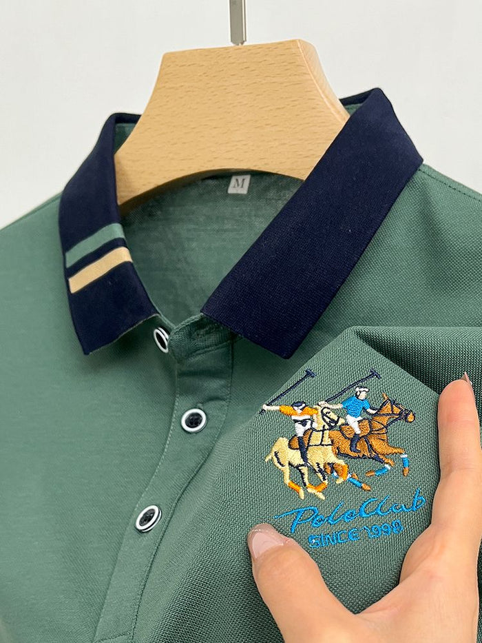 Men’s Polo Shirt Fabric Close-Up – Breathable Cotton MPT-714