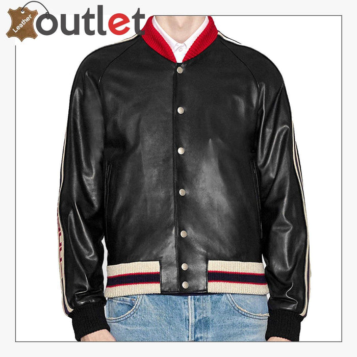Mens Quality Leather bomber jacket - Leather Outlet