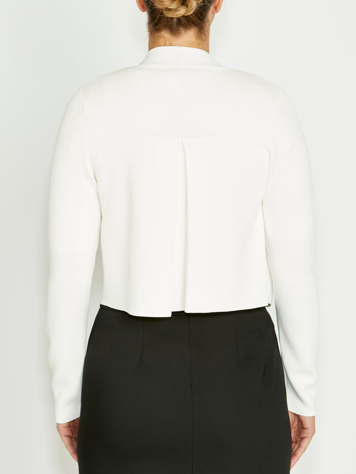 Women's Knit Easy Fit Jacket in White | Milano