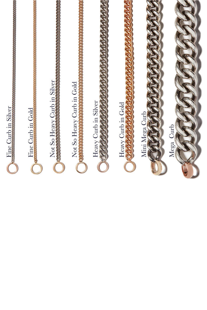 Mini Mega Curb Chain Bracelet - Silver With Silver Loops