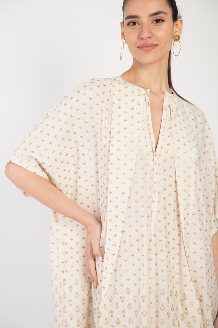 Mira Cotton Canvas Gold Dress