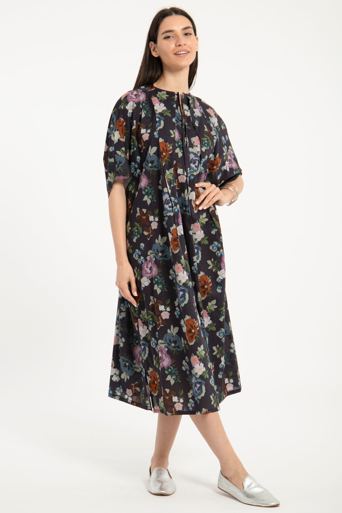 Mira Floral Pleat Dress