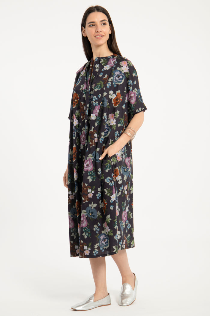 Mira Floral Pleat Dress