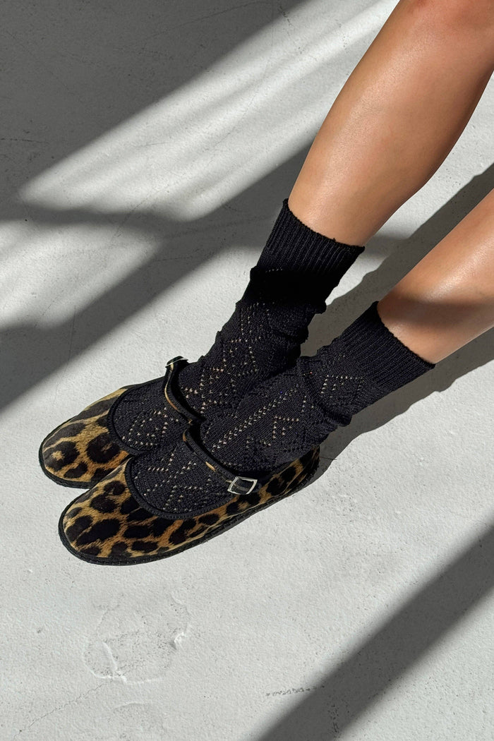 Modal Eyelet Socks - Palm Green