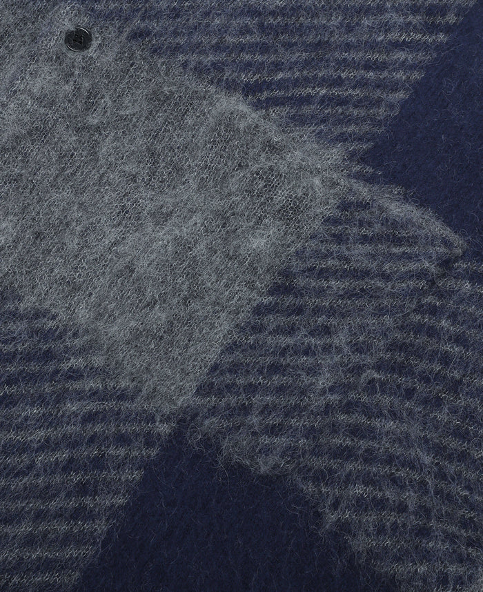 Mohair Hooded Shirt Jacket (Blue)