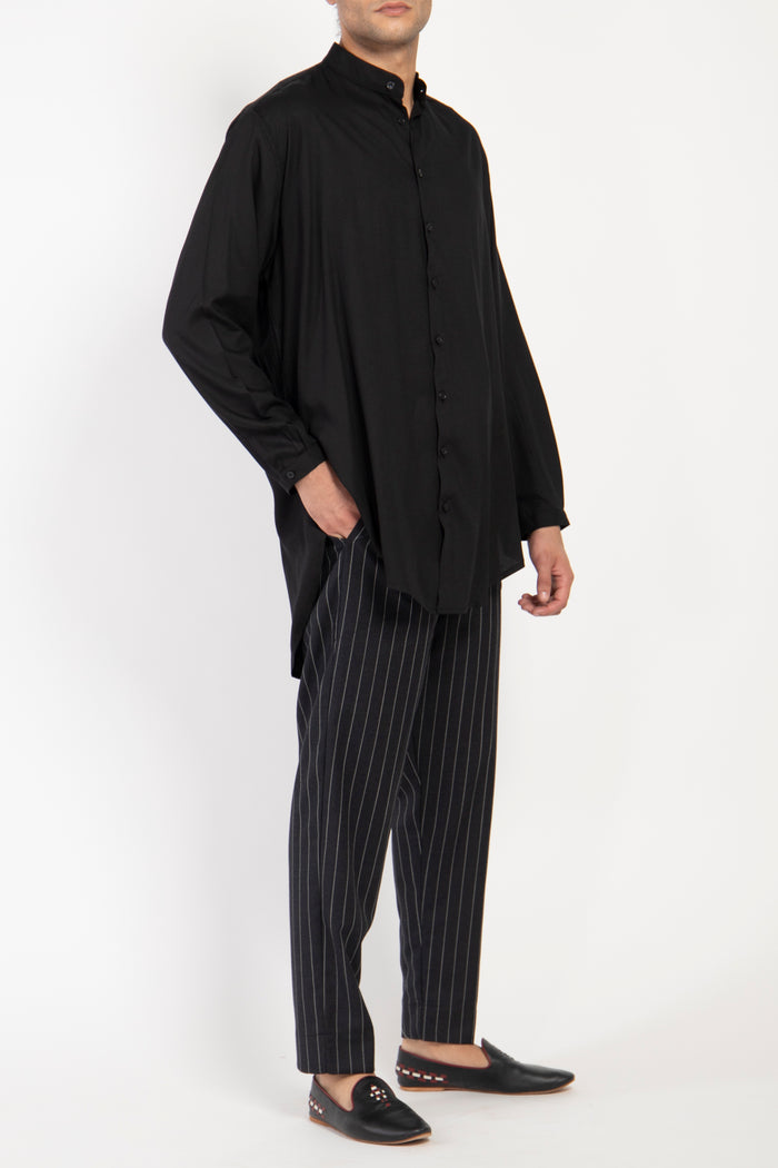Mounir Cotton Black Shirt