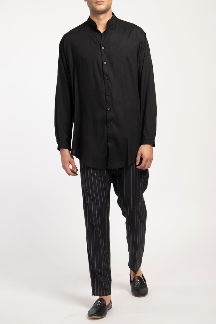 Mounir Cotton Black Shirt