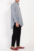 Mounir Cotton Blue Stripes Shirt