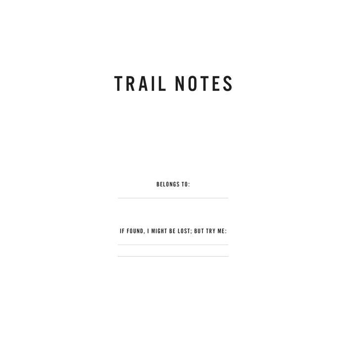Mountaineers Books Trail Notes: slim, minimalist hiking pocket notebook with space for your name and contact info inside.