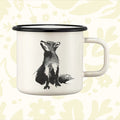 Mug with a fox illustration on a white background