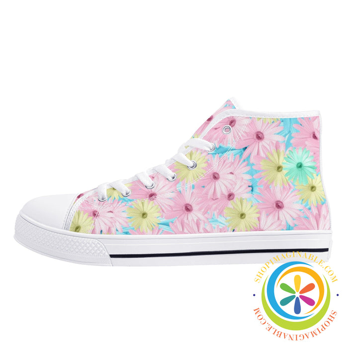 Mystical Daisy Ladies High Top Canvas Shoes