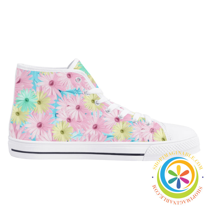 Mystical Daisy Ladies High Top Canvas Shoes