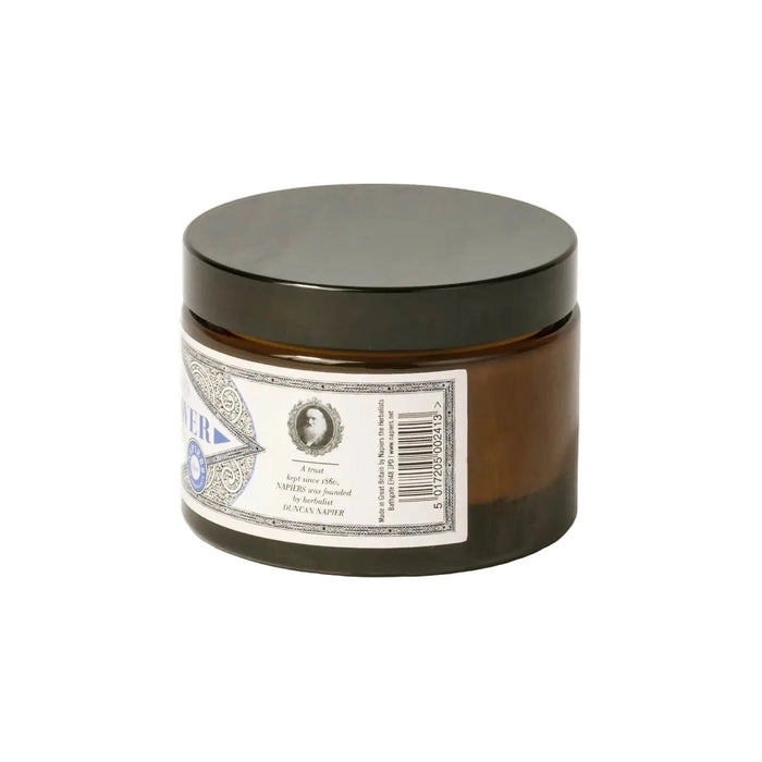 Napiers Starflower Dry Skin Cream 376.48g in brown jar with black lid, label, text, barcode, and a small portrait visible.