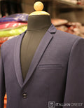 Navy Blue Knitted Tweed Blazer