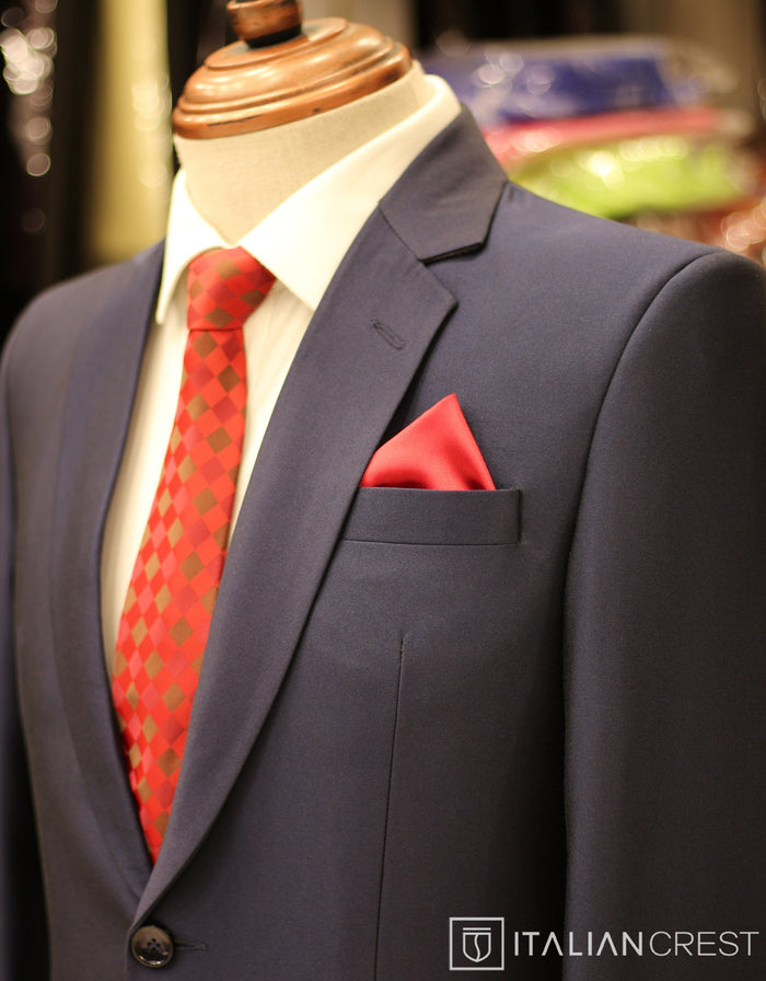 Navy Blue Single Breasted Suit