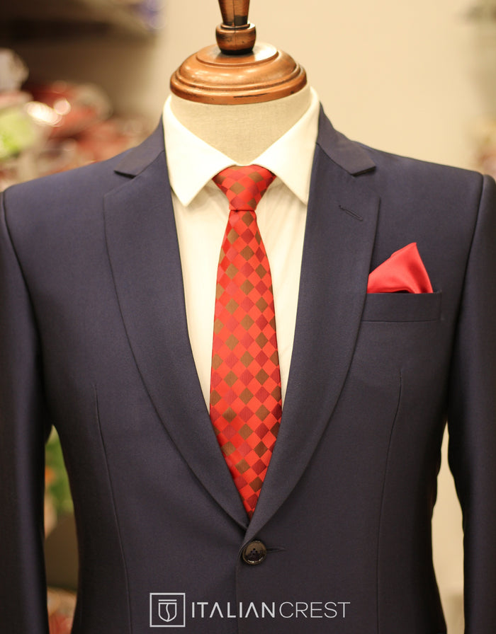Navy Blue Single Breasted Suit