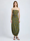 Nayara Dress in Printed Dot Stretch Viscose - Fatigue Multi