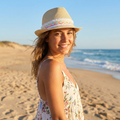 Neon Aztec Foldable Trilby Hat - White (55cm)
