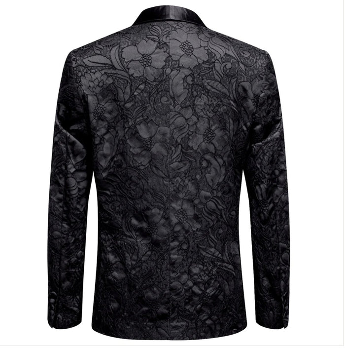 New Classic Black Floral Men's Blazer-XX-1008 - SimonVon Shop