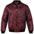 NEW SIMON VON RED PAISLEY MEN'S JACQUARD LIGHT CASUAL JACKET-JK-4005 - SimonVon Shop