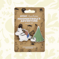 Forager Provisions LTD NordicBuddies Moomintroll adventure MDF magnets featuring Moomintroll with a backpack and tent.