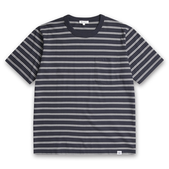 Norse Projects - Holger Organic Sailor Stripe T Shirt in Navy - Nigel Clare