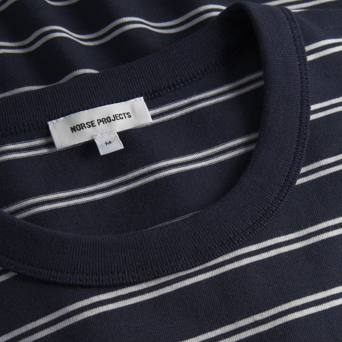 Norse Projects - Holger Organic Sailor Stripe T Shirt in Navy - Nigel Clare