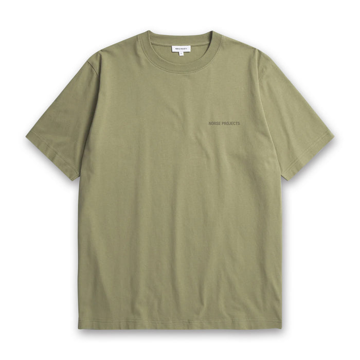 Norse Projects - Johannes Logo Print T-Shirt in Moss Green - Nigel Clare