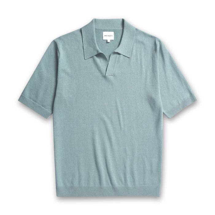 Norse Projects - Leif Cotton Linen Polo in Greyish Blue - Nigel Clare